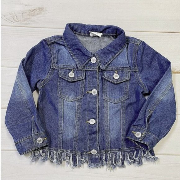 Girls Distressed Denim Jacket - Picture 1 of 1